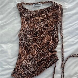 Princess Polly Animal Print asymmetrical Top